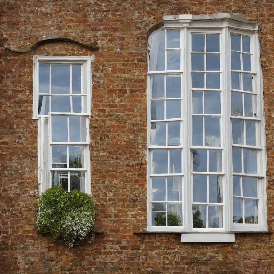 Image similar to bizarre sash window in england, symmetrical, dreamy