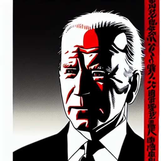 Image similar to Joe Biden looking sinister, by Tsutomu Nihei, highly detailed