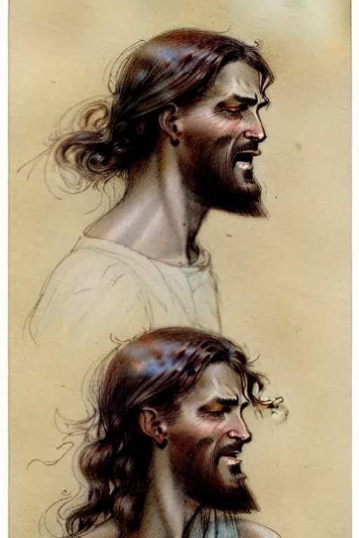 Image similar to (((((1950s jesus . muted colors.))))) by Jean-Baptiste Monge !!!!!!!!!!!!!!!!!!!!!!!!!!!