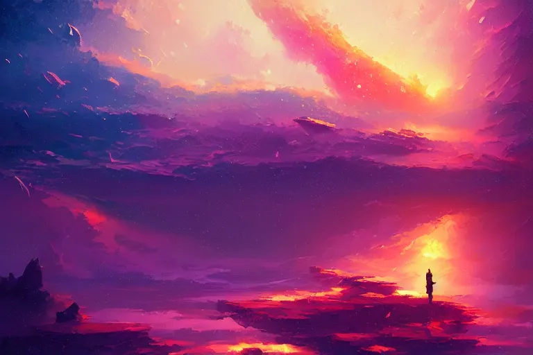 Image similar to eisberg floating in space, by anato finnstark, by alena aenami, by john harris, by ross tran, by wlop, by andreas rocha