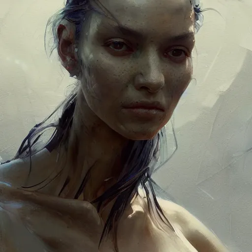 Prompt: tall girl, expressive oil painting, by yoshitaka amano, by greg rutkowski, by jeremy lipking, by artgerm,, h e giger, digital art, octane render