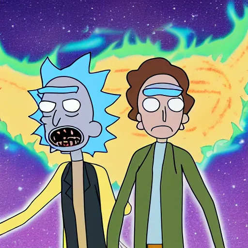 Prompt: Rick and morty in winterfell