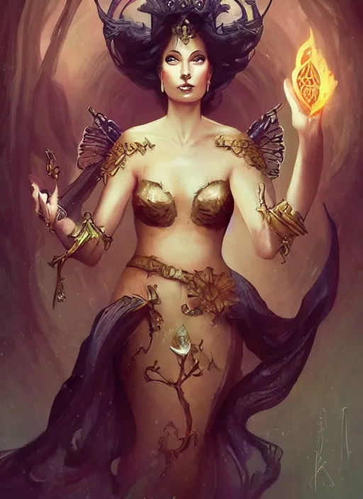 Image similar to tarot!!, fairy queen, fantasy medieval, no noise, elegant, concept art, sharp focus, beautiful face!!, digital art, smooth defined outlines!!, by Brom, trending on Artstation, Tom Bagshaw, Sargent