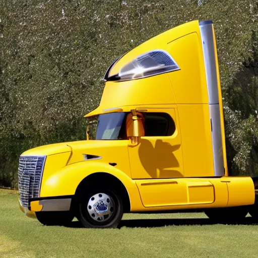 Image similar to a truck shaped like a lemon