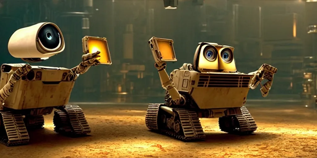 Image similar to wall - e in big datacenter shot from george lucas movie
