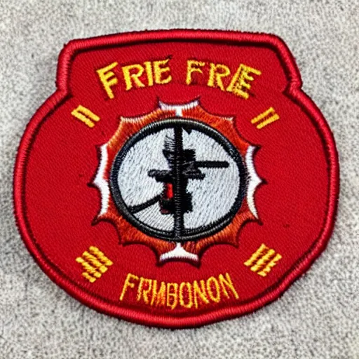 Image similar to fire station flame embroidered patch retro design