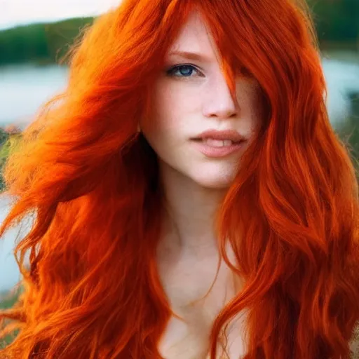 Prompt: a photo of a beautiful redhead woman