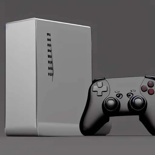 Prompt: future gaming console, 8k 3d render, hyper realistic,