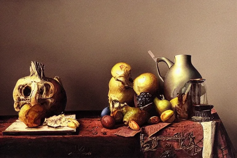 Image similar to a still life, extremely detailed, photorealistic, surrealism, dramatic lighting, smooth sharp focus