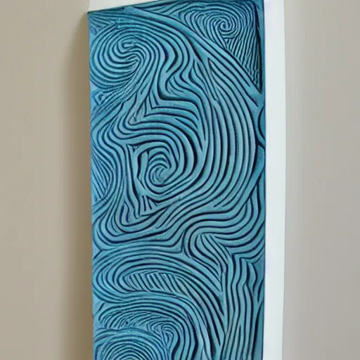 Prompt: serpentine twisty maze, thin lines, fractal, carved soapstone relief paneling white and pale blue