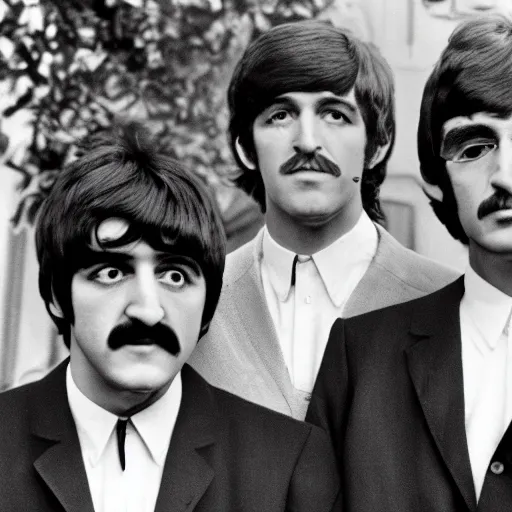 Prompt: 4K uhd photo of a lost Beatles album cover