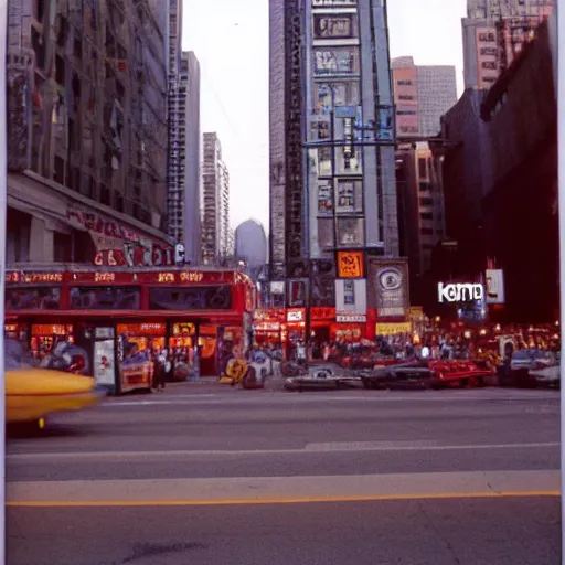 Image similar to a photo of dundas - yonge square, 1 9 8 7, polaroid, kodachrome