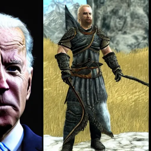 Image similar to joe biden as an npc in skyrim, joevahkiin