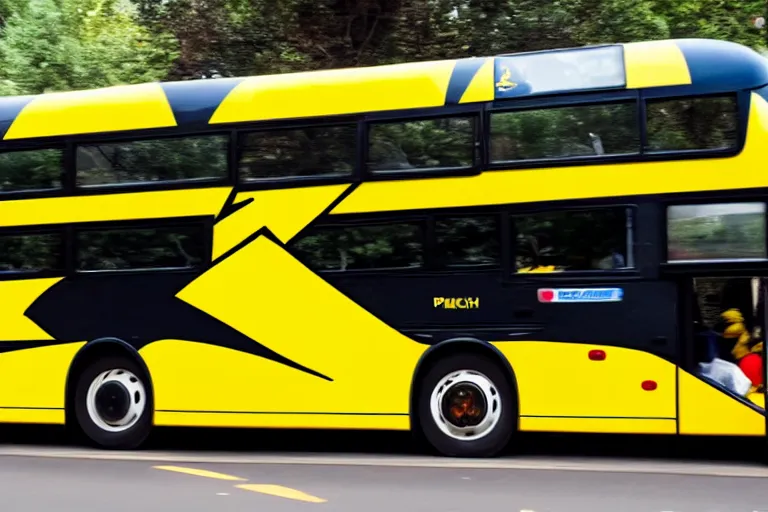 Image similar to a bus full of pikachu