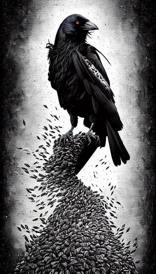 Prompt: epic professional digital art of crow that is a human by dan hillier and julia deville