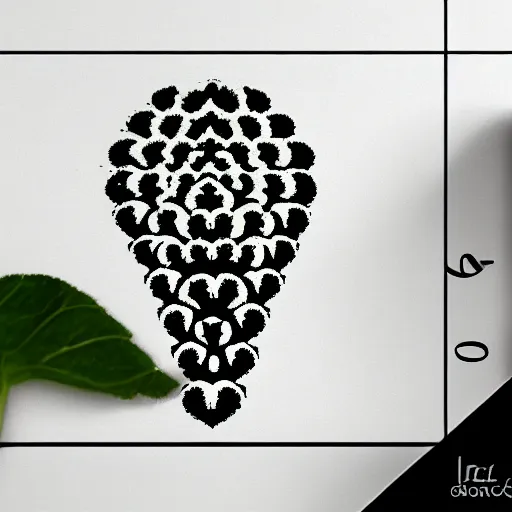 Prompt: coorperate logo romanesco simple stencil on white background