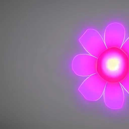 Prompt: glowing flower blooming at twilight, glow, wide-angle lens,, glowing neon, unreal engine, cinema 4d, cryengine