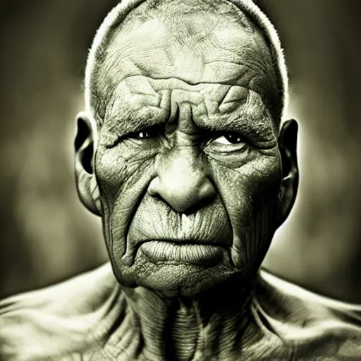 Prompt: portrait of an andorian by lee jeffries