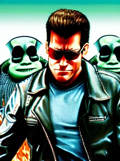 Image similar to terminator 2 starring shrek poster hd