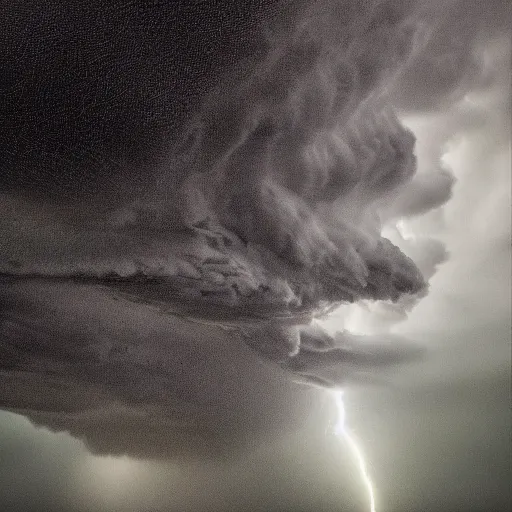 Image similar to Photorealistic photograph of thunderstorm by Suzi Eszterhas, photorealism, photorealistic, realism, real, highly detailed, ultra detailed, detailed, f/2.8L Canon EF IS lens, Canon EOS-1D Mark II, Wildlife Photographer of the Year, Pulitzer Prize for Photography, 8k