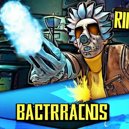 Image similar to Rick Sanchez in borderlands 2 4k detailed super realistic