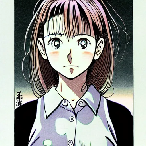 Image similar to young girl by naoki urasawa, detailed, manga, anime, illustration, 9 0's