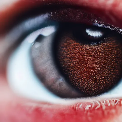 Prompt: macro shot of a human eye, high definition