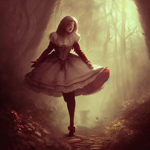 Image similar to alice in wonderland, high detail, dramatic light, digital art, chiaroscuro, painted by seb mckinnon and greg rutkowski, trending on artstation