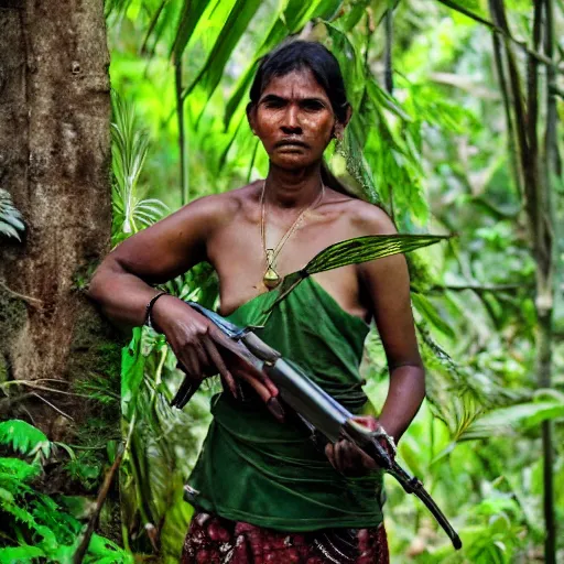 Image similar to sri lankan jungle woman hunter photo