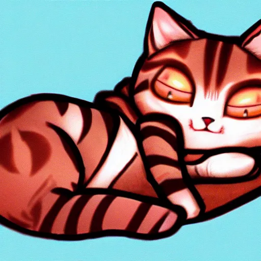 Prompt: sleeping chibi cat deviantart artstation cgsociety
