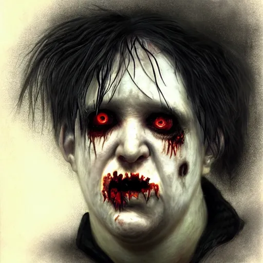 Prompt: early robert smith as a zombie looking shy, 7 days to die zombie, fine art, award winning, intricate, elegant, sharp focus, cinematic lighting, digital painting, 8 k concept art, art by z. w. gu, art by brom, art by michael hussar, masterpiece, 8 k