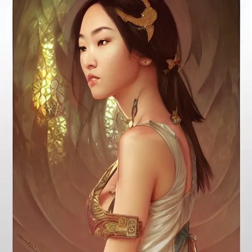 Prompt: full body portrait of a terrible asian sexy beautiful girl, d & d, fantasy, intricate, elegant, highly detailed, digital painting, artstation, concept art, smooth, sharp focus, illustration, art by artgerm and greg rutkowski and alphonse mucha