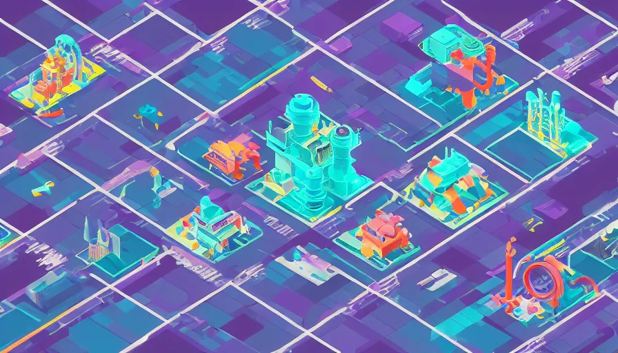 Image similar to busy isometric deep sea city, futuristic isometric underwater buildings, digital art, neat, matte colours, isometric coral, geometric sharp angles