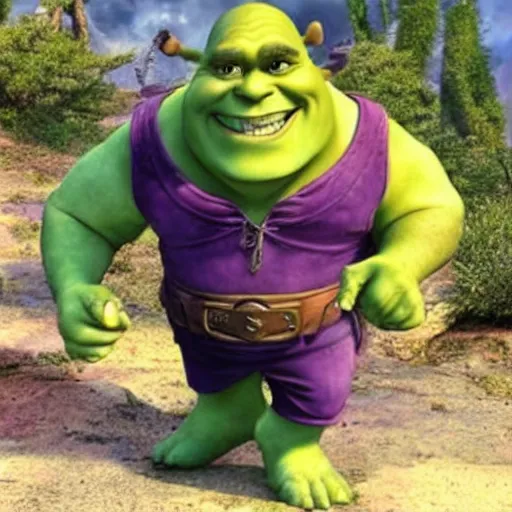 Prompt: a hybrid between Shrek and Thanos