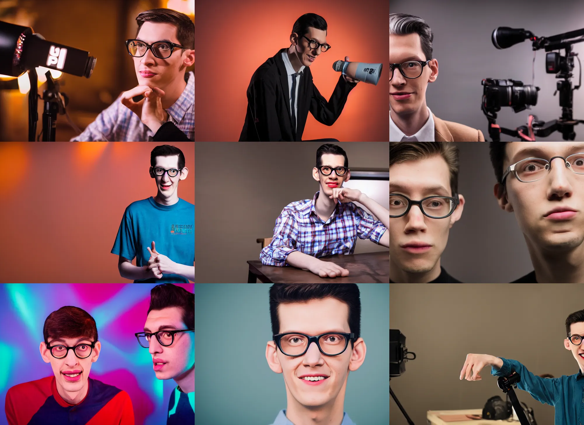 Prompt: photo still of neil cicierega casting call, 8 k, studio lighting bright ambient lighting key light, 8 5 mm f 1. 8