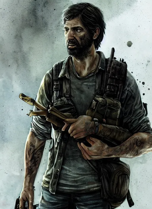 Image similar to portrait, Gabriel Boric in the Last of Us universe, watercolor, dramatic lighting, cinematic, establishing shot, extremely high detail, foto realistic, cinematic lighting, pen and ink, intricate line drawings, by Yoshitaka Amano, Ruan Jia, Kentaro Miura, Artgerm, post processed, concept art, artstation, matte painting, style by eddie mendoza, raphael lacoste, alex ross