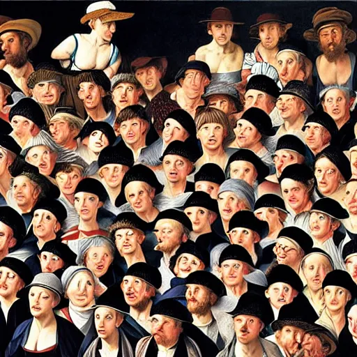 Image similar to detailed where's wally? by caravaggio and martin handford