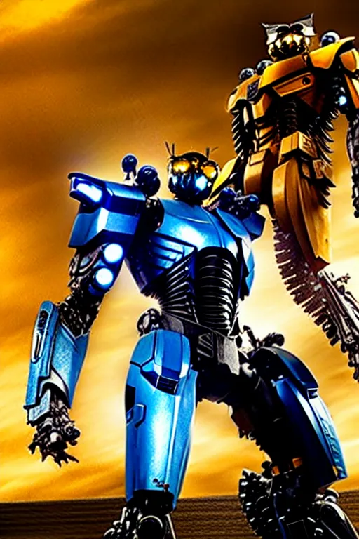 Image similar to movie still from pacific rim movie, bumblebee from pacific rim movie,