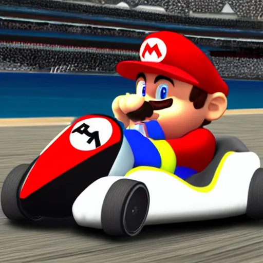 Prompt: Kanye West in Mario Kart Wii