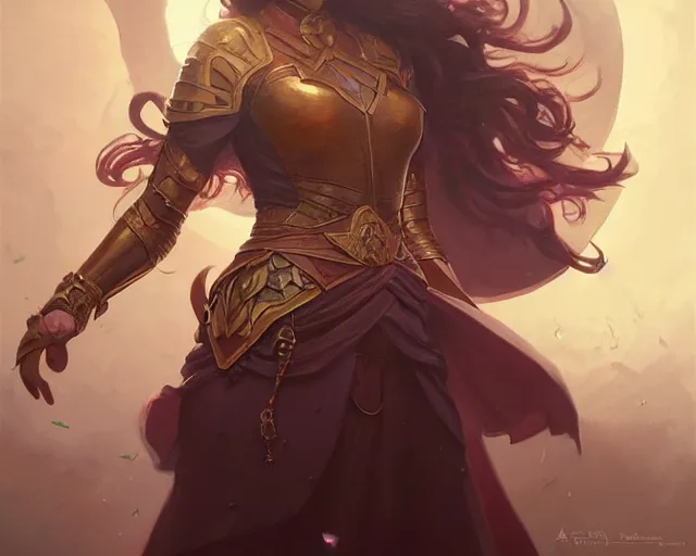 Image similar to wanda powers, deep focus, d & d, fantasy, intricate, elegant, highly detailed, digital painting, artstation, concept art, matte, sharp focus, illustration, hearthstone, art by artgerm and greg rutkowski and alphonse mucha