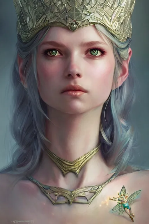 Image similar to fairy princess, highly detailed, d & d, fantasy, highly detailed, digital painting, trending on artstation, concept art, sharp focus, illustration, art by artgerm and greg rutkowski and magali villeneuve