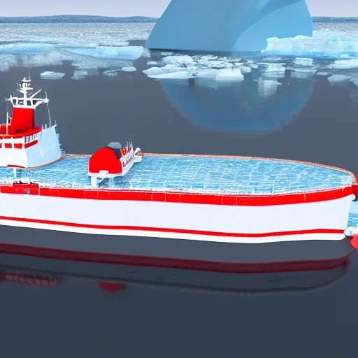 Prompt: baltika icebreaker ship vessel in ice polar water, ice floe, realistic detailed