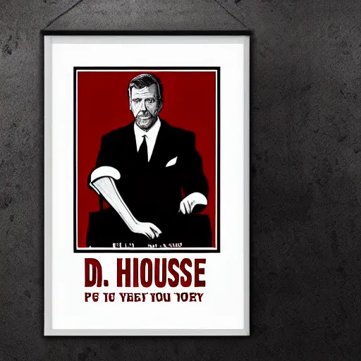 Prompt: dr. house dictator propaganda poster