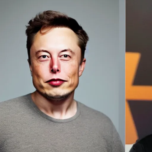 Image similar to A portrait photo of Elon Musk teams up with a teenage Elon Musk, perfect faces, 50 mm, award winning photography