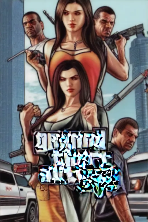 Prompt: grand theft auto 1 0 poster, uhd, arstation, 1 0 8 0 p, ultra realistic detail, jacqueline e, tafy, bo feng, love hate love