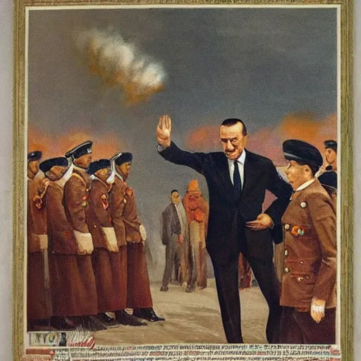 Image similar to Atatürk hard slapping Recep Tayyip Erdoğan in the face