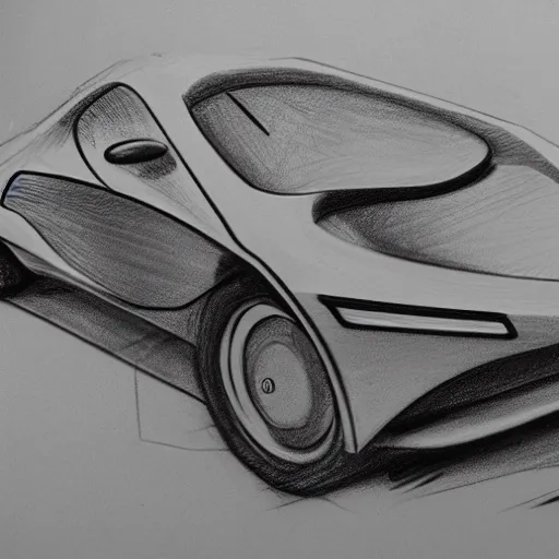 Prompt: sinclair c5 pencil sketch