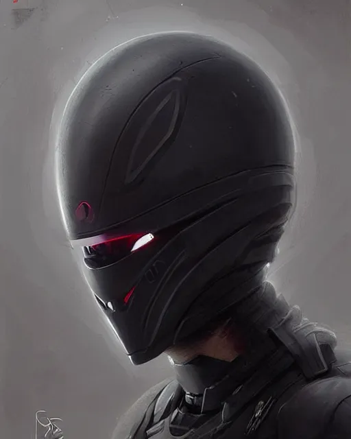 Prompt: continuous smooth black featureless helmet, by greg rutkowski, mark brookes, jim burns, tom bagshaw, magali villeneuve, trending on artstation