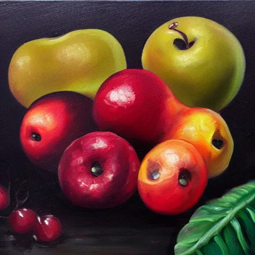 Image similar to high quality oil painting of fruits