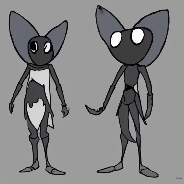 Image similar to hollow knight character design by ari gibson